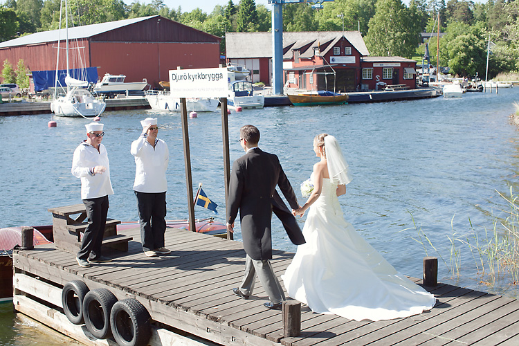 bröllop Djurö båtfärd