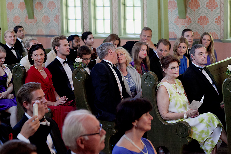 church Sweden, guests at ceremony