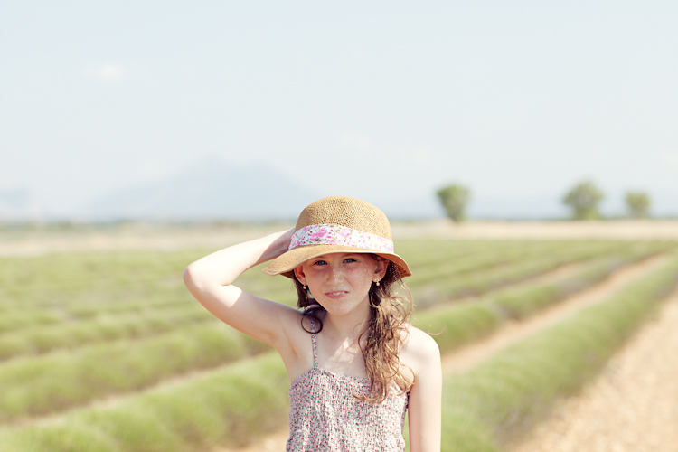 a girl in lavender fields in Provence