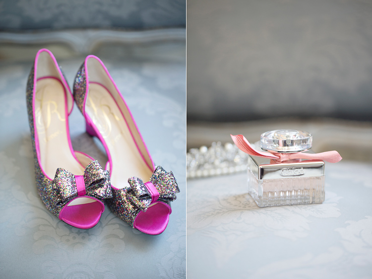 skor och parfym på bröllop
